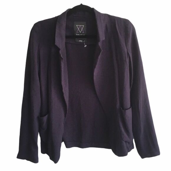 𝅺ARITZIA Talula Kent Lightweight Open Blazer Jacket Navy Blue 0 - Picture 1 of 6